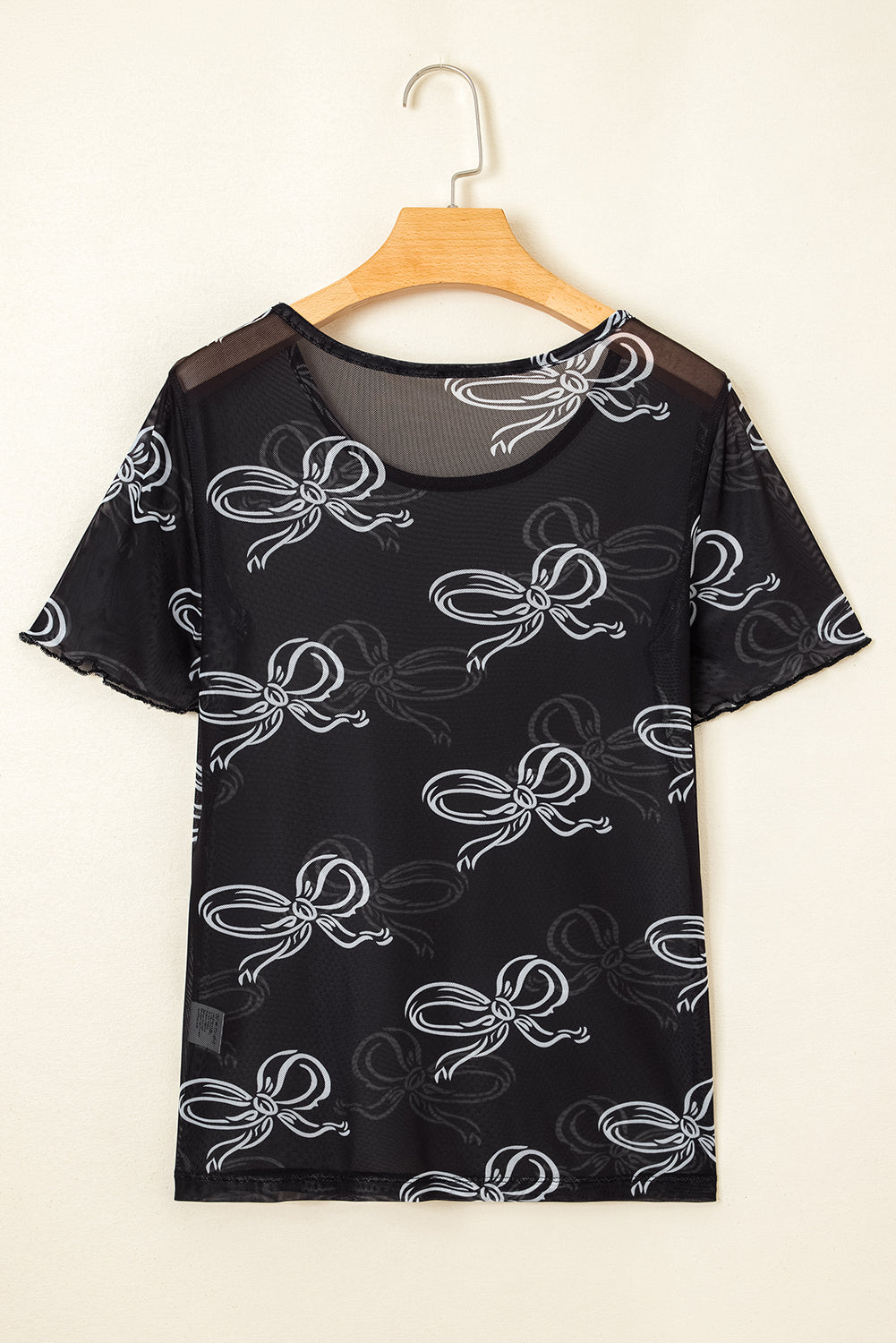 Maddie Bow Mesh Short Sleeve Top