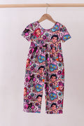 Purple character bamboo jumpsuit
