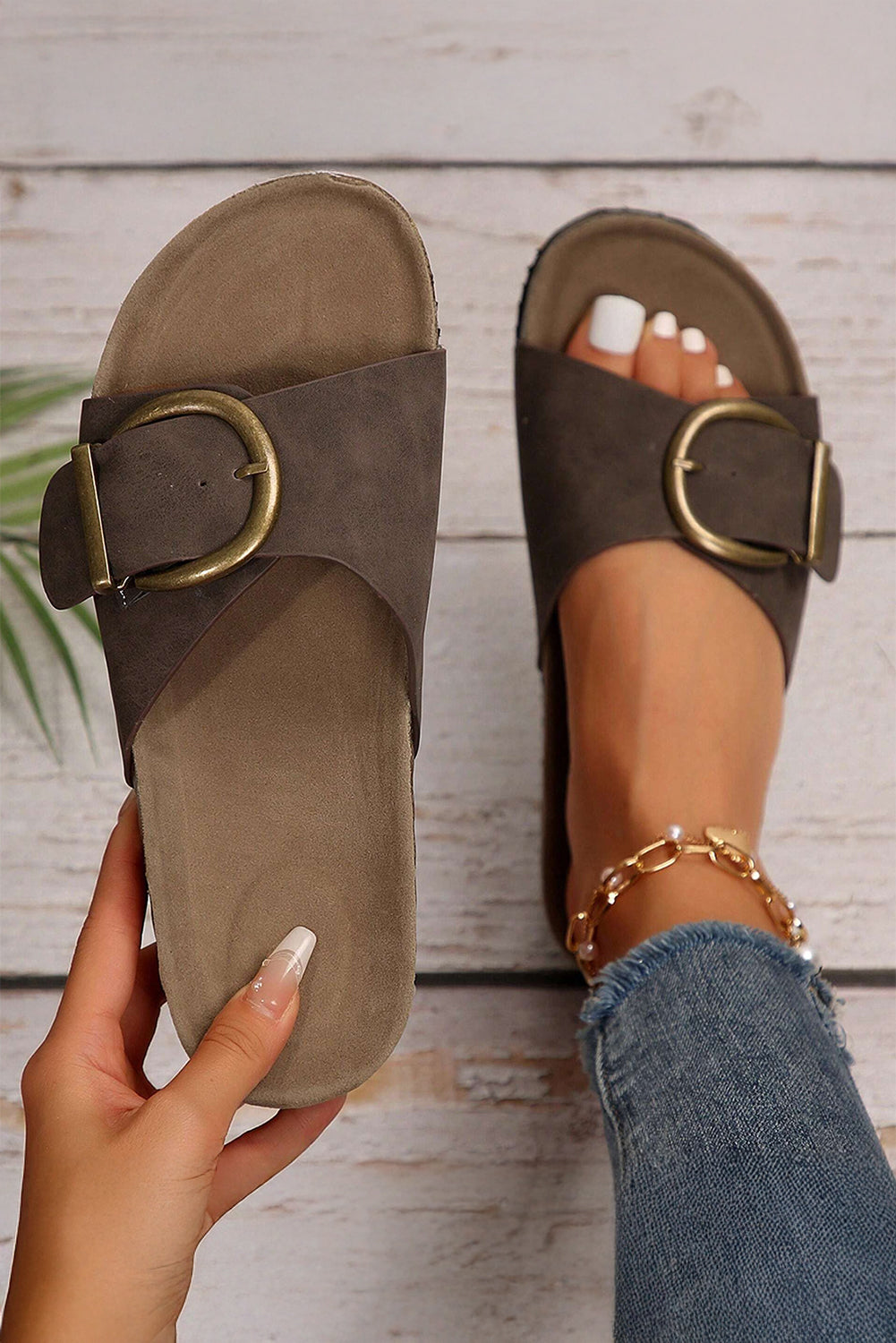 Tilly Buckle Thick Sole Slippers