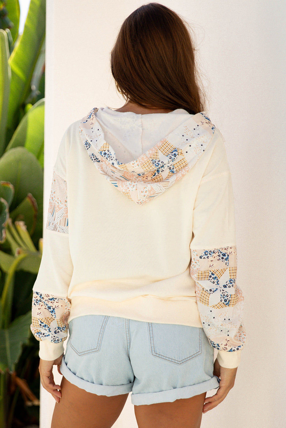 Dakota Geo Pattern Patchwork Hoodie