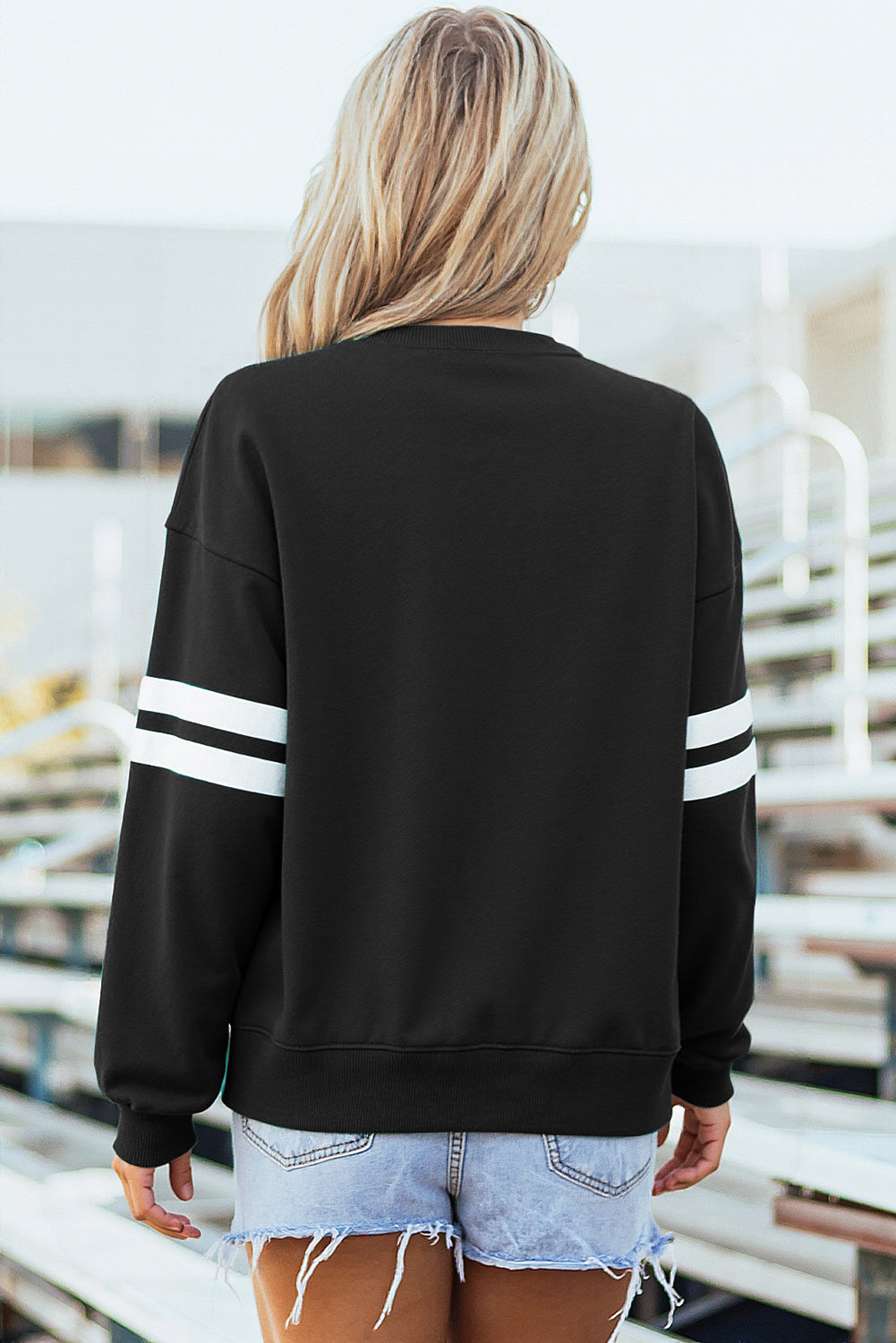 Salma Trendy Print Varsity Sweatshirt