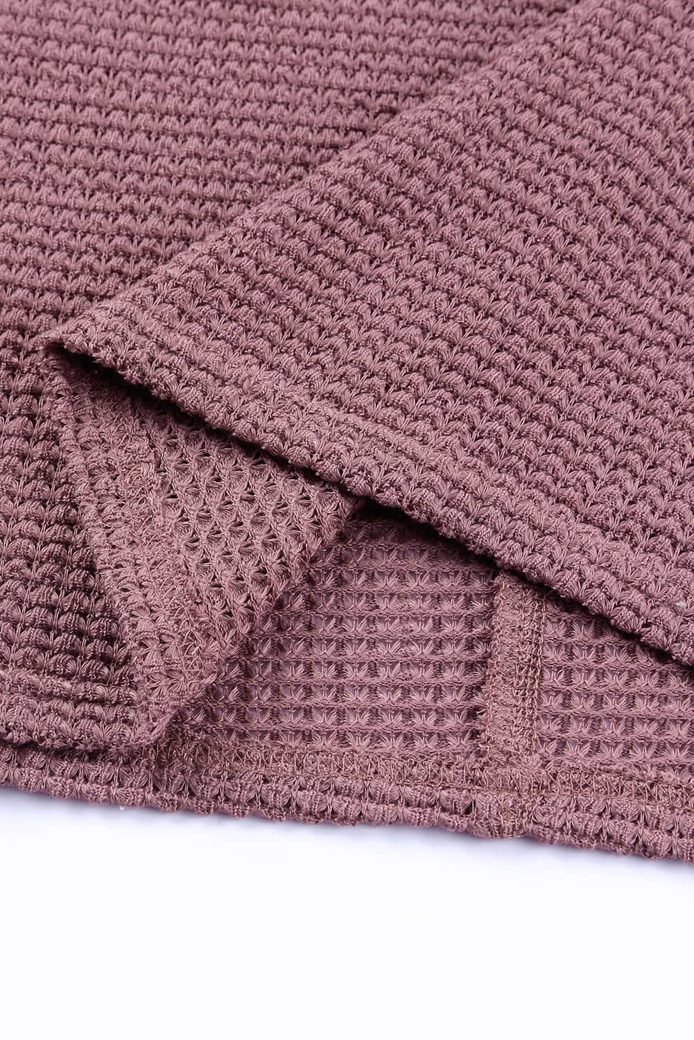 Evelyn Waffle Knit Loose Long Sleeve Top