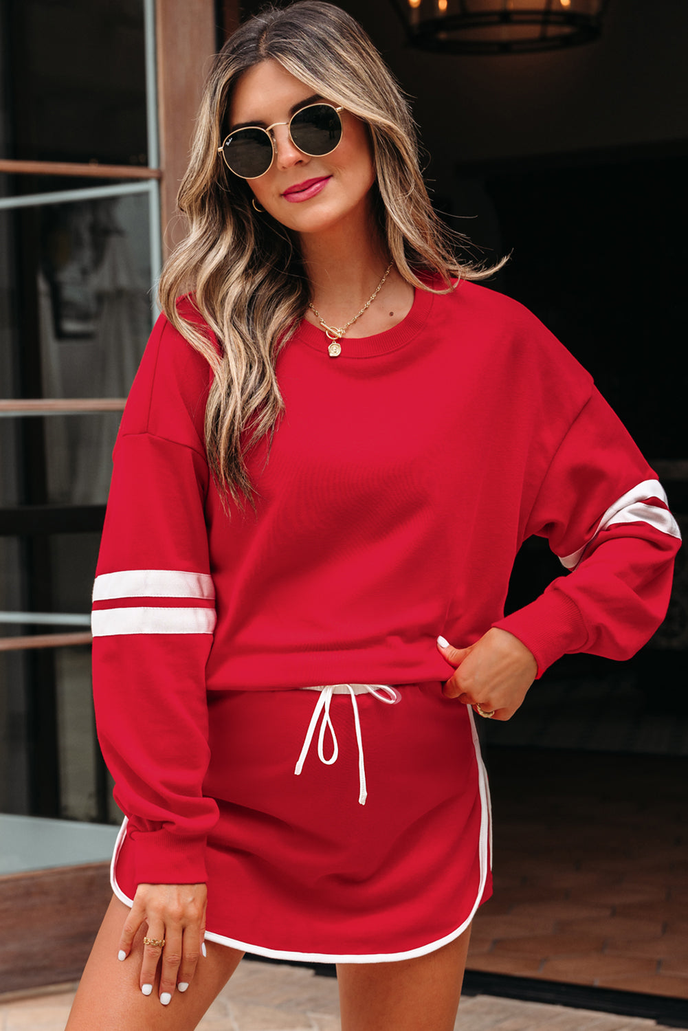 Sophia Shoulder Pullover Mini Skirt