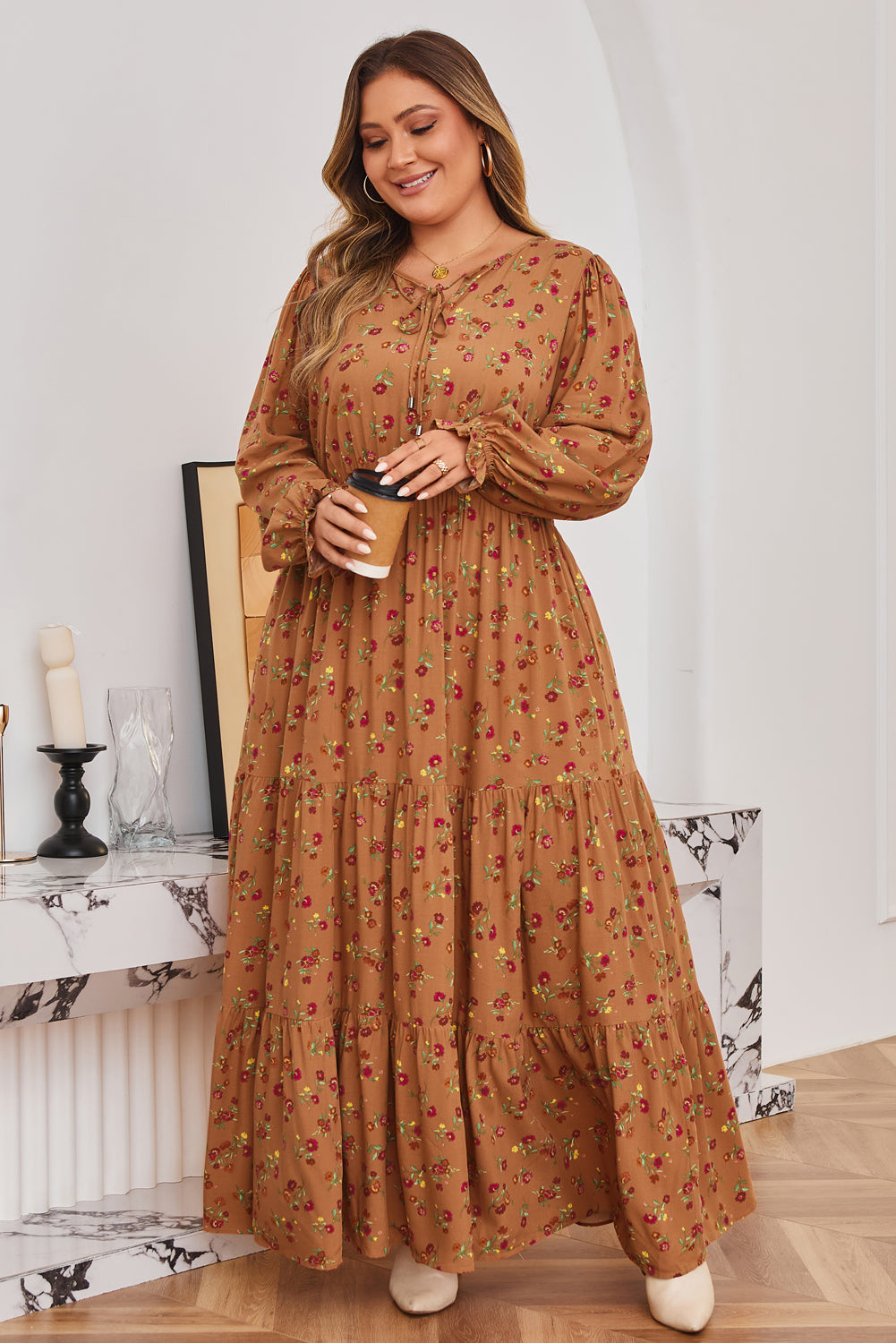 Charleigh Sleeve Tiered Maxi PLUS Dress