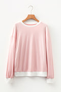 Skyler Contrast Edge Patchwork Long Sleeve Top