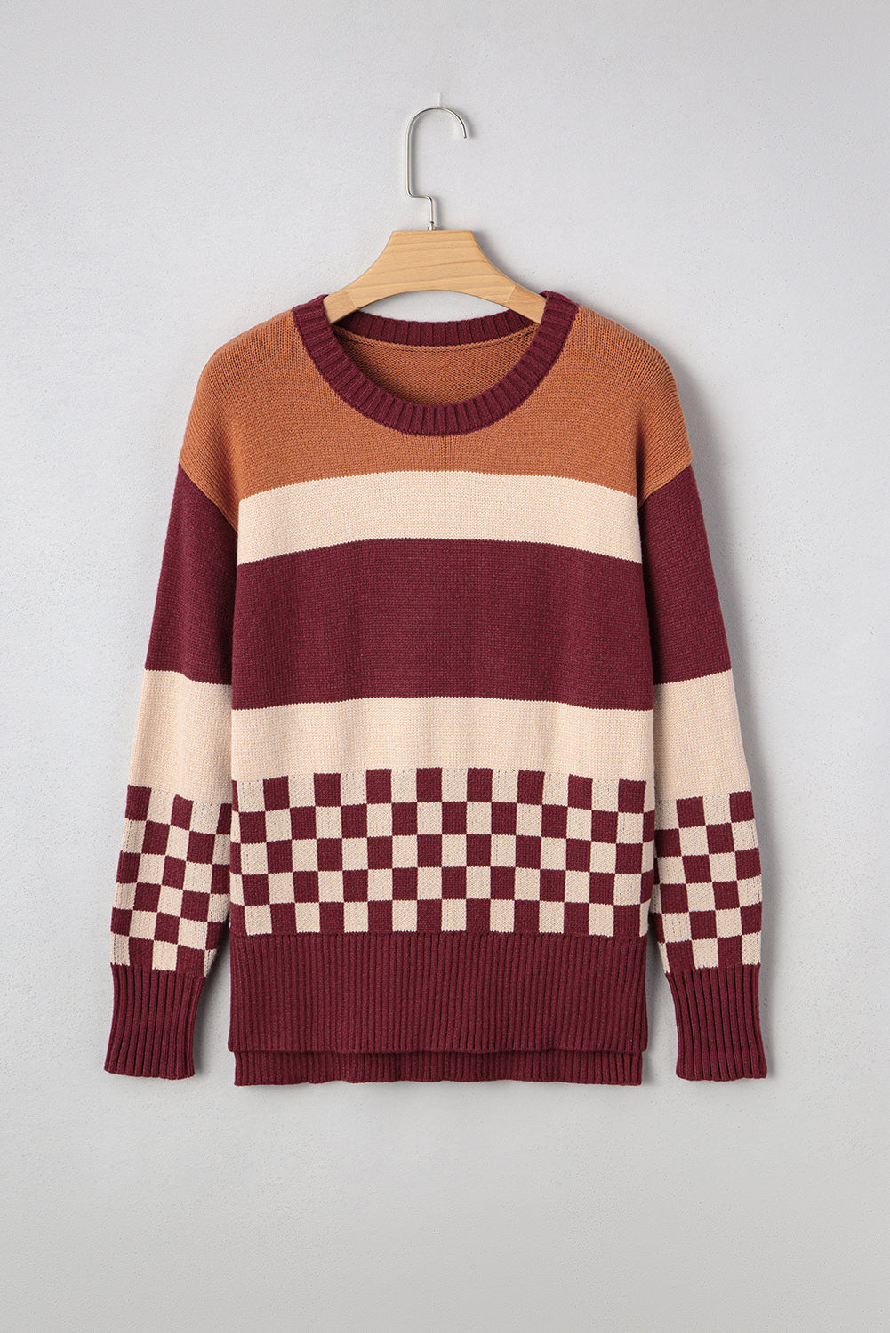 Noelle Checkered Knitted Sweater