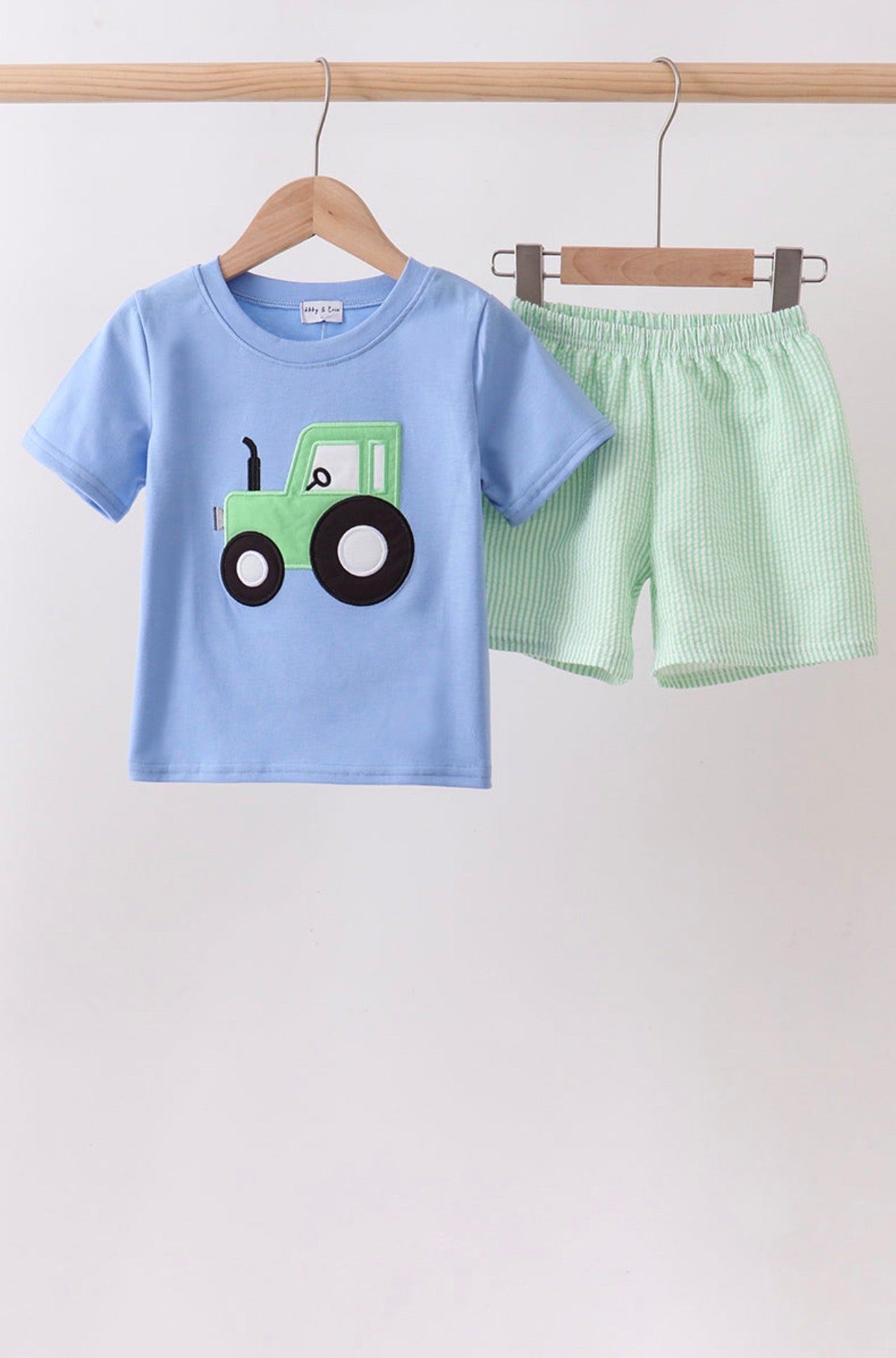 Blue Tractor Appliqué Set