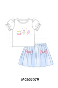 Carousel Embroidered Skorts Set