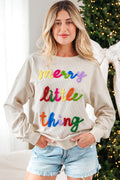 Sylevi Graphic Ribbed Loose Sweatshirt
