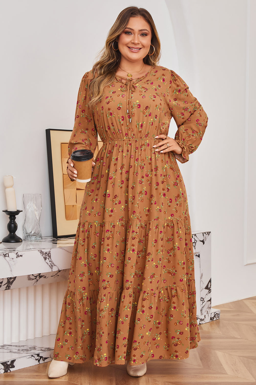 Charleigh Sleeve Tiered Maxi PLUS Dress