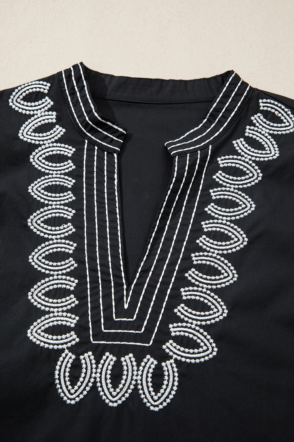 Raelynn Contrast Embroidered Detail Blouse