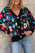 Zariah Print Short Cardigan Sweater