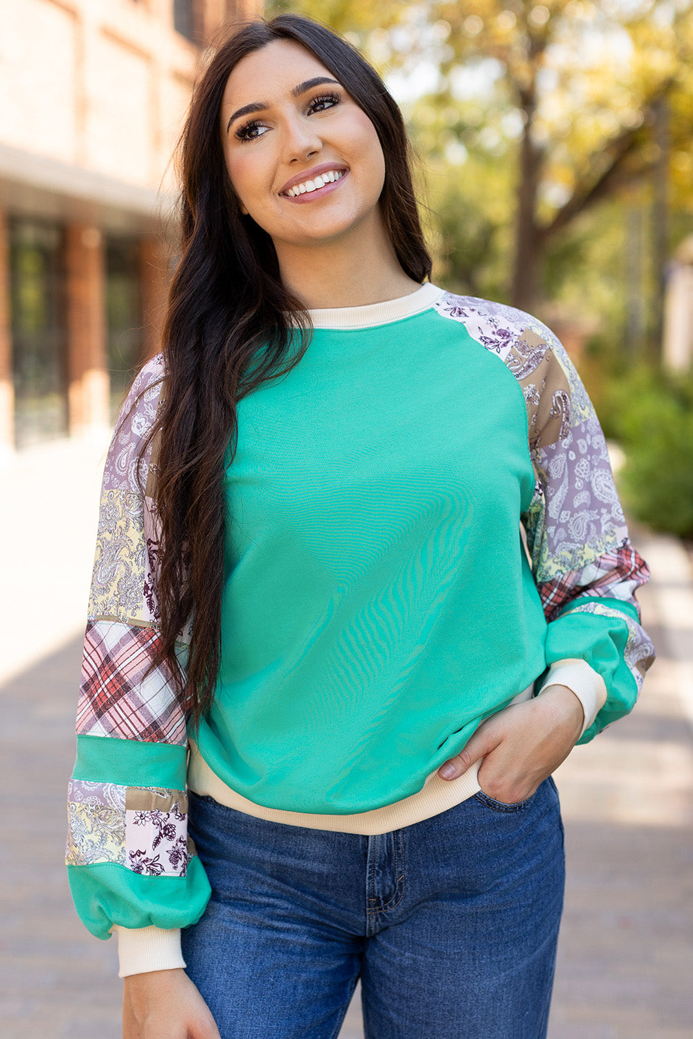 Maeve Sleeve Raglan top Long Sleeve Top